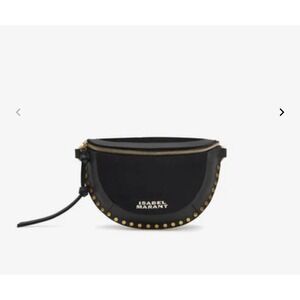 Isabel Marant Skano Belt Bag Denim & Leather Fanny Pack Black AUTH NWOT
